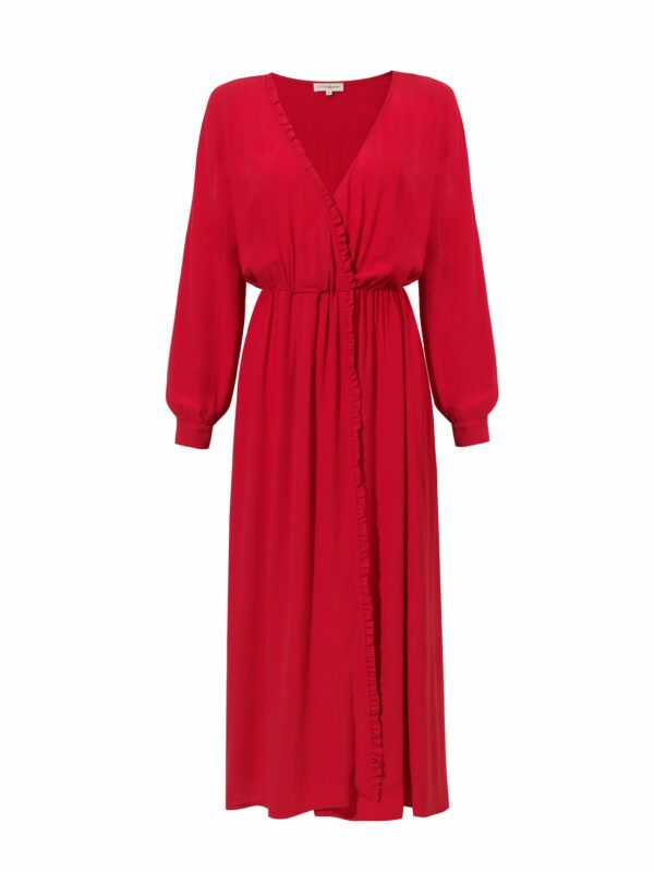Madame dress - sukienka ze zdobnym dekoltem (czerwona)