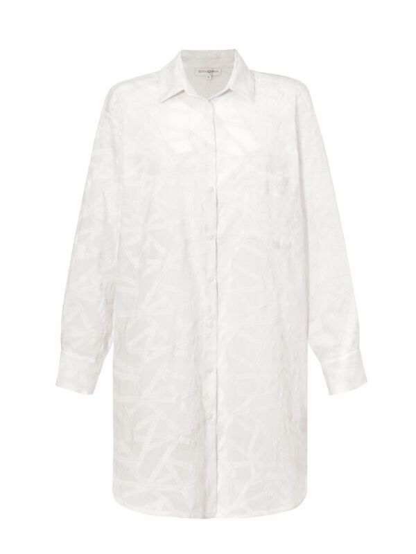 Charming White Shirt- długa haftowana koszula