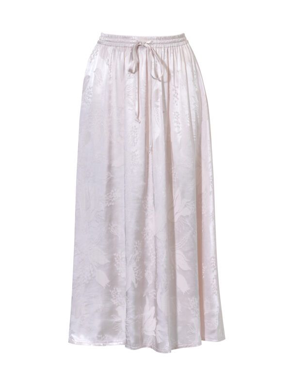 Floral Skirt- spódnica midi żakardowa jasna