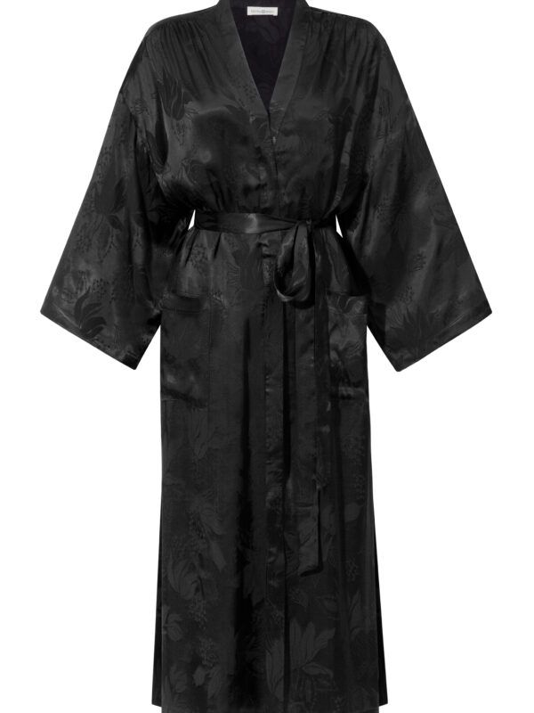 Floral Kimono- żakardowe kimono czarne