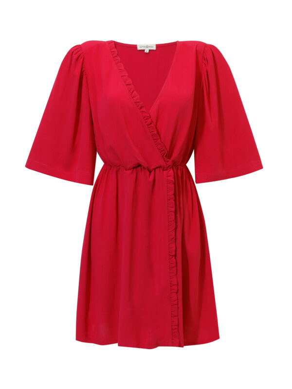 Isabella Dress- Sukienka mini z rozcięciem czerwona