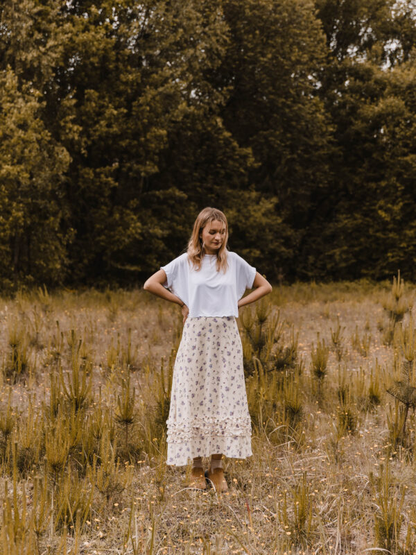 Dolce Flora Skirt- spódnica w fioletowe kwiaty