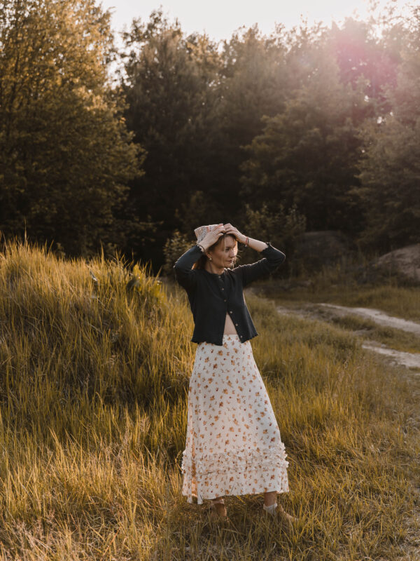 Dolce Flora Skirt- spódnica w pomarańczowe kwiaty