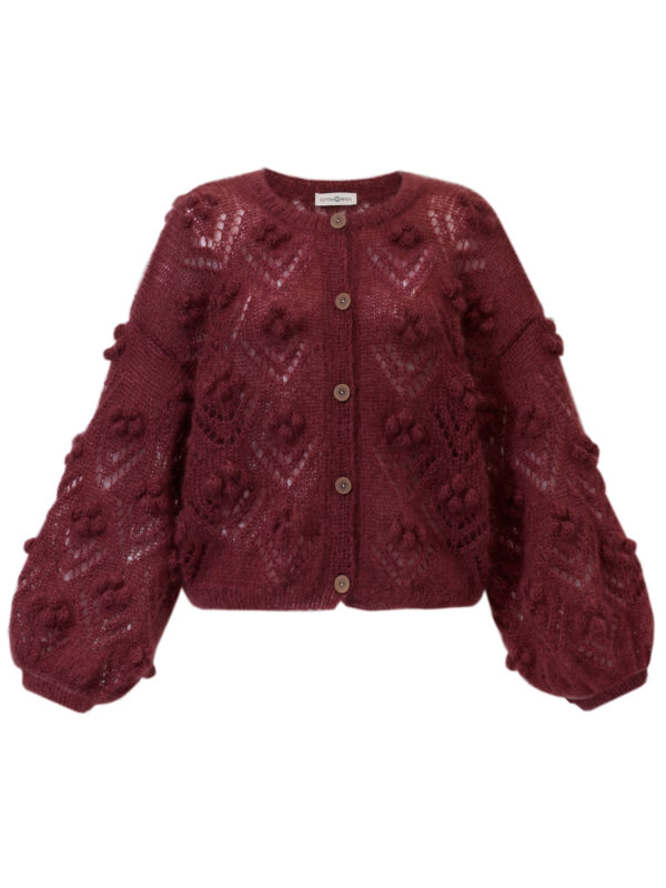 Wine Cardigan- lekki kardigan z bąbelkami