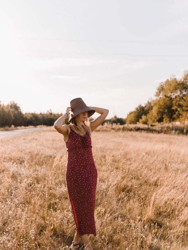 Rosalie Dress - sukienka w kwiaty czerwona