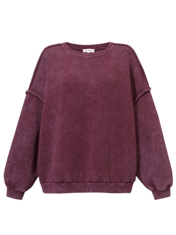 Plum Duet Sweatshirt - bluza w kolorze spranym bordowym
