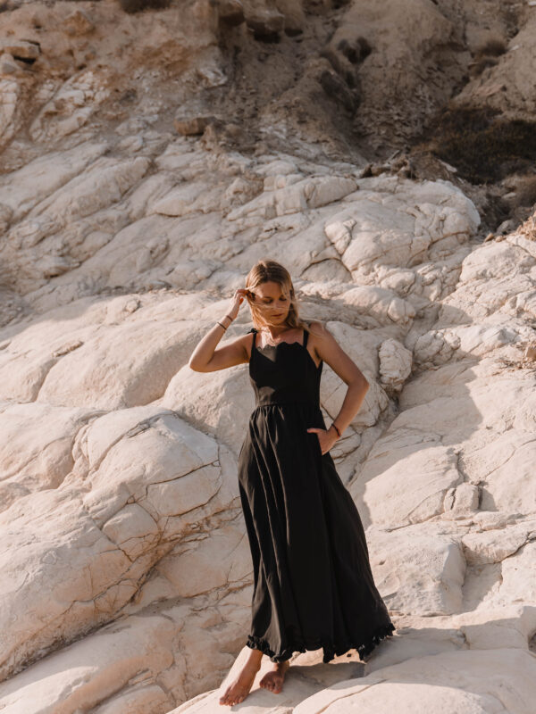 Ruffle Dress - sukienka z falbanką czarna