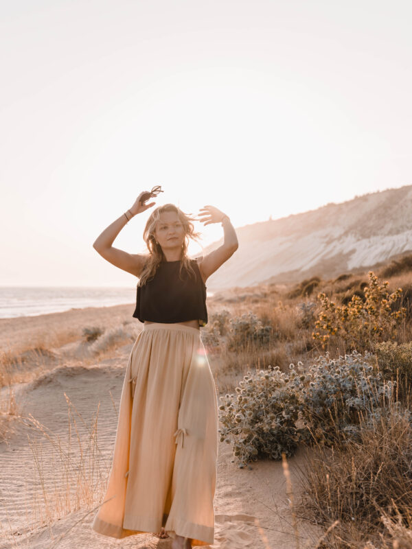 Sunset Bow Skirt- spódnica z kokardkami żółta