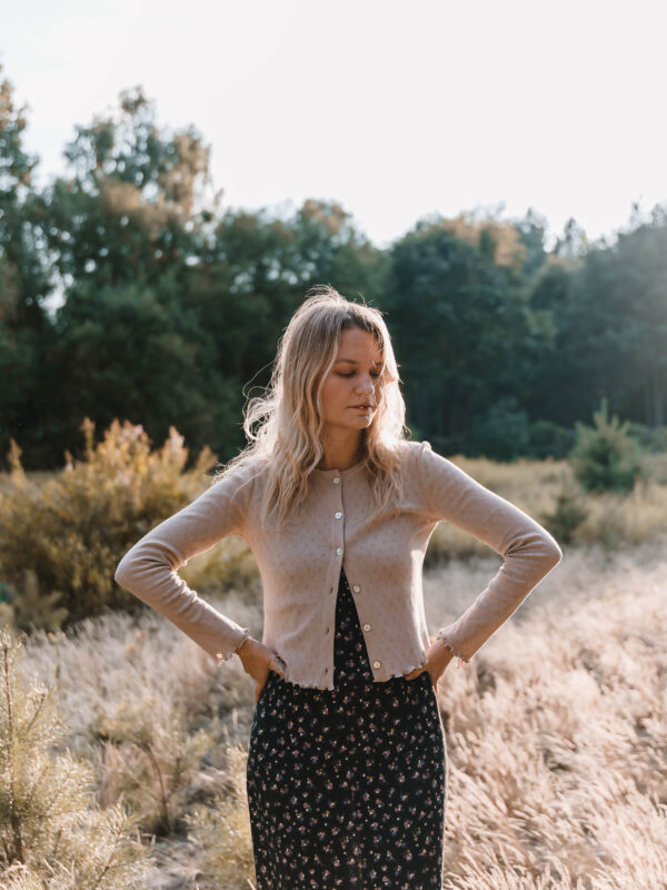 Chill Longsleeve- beżowa koszulka na guziki