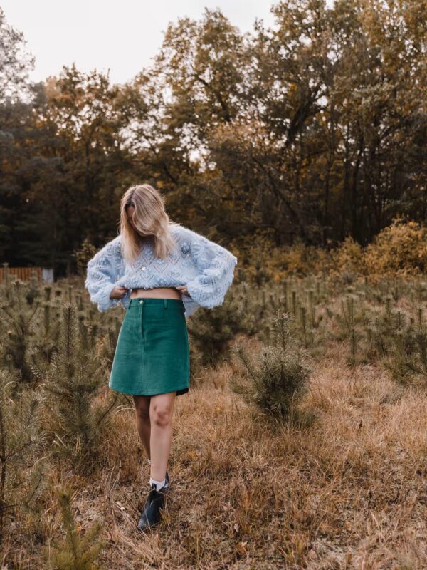 Sunday Walk Skirt- sztruksowa zielona spódnica