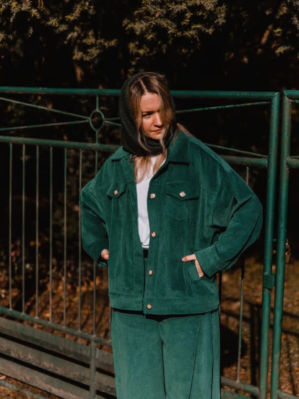 Sunday Walk Jacket- sztruksowa zielona kurtka