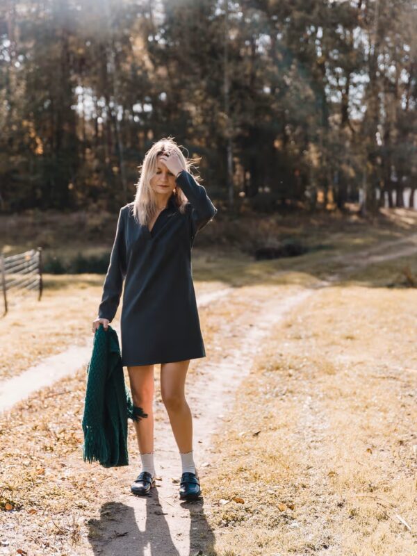 Polo Mini Dress- antracytowa sukienka polo