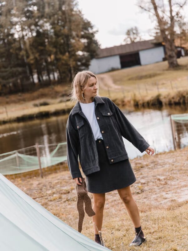 Sunday Walk Jacket- sztruksowa antracytowa kurtka