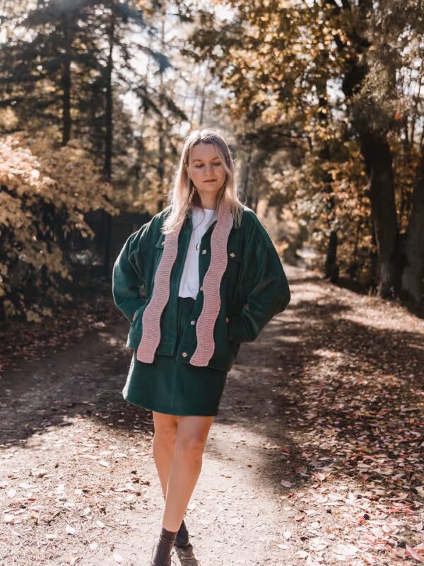 Wave Scarf- różowy szaliczek