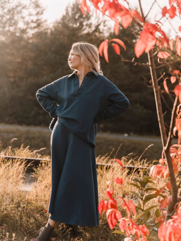 Boucle Skirt- granatowa spódnica