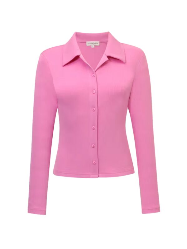 Collar Longsleeve- różowa koszulka