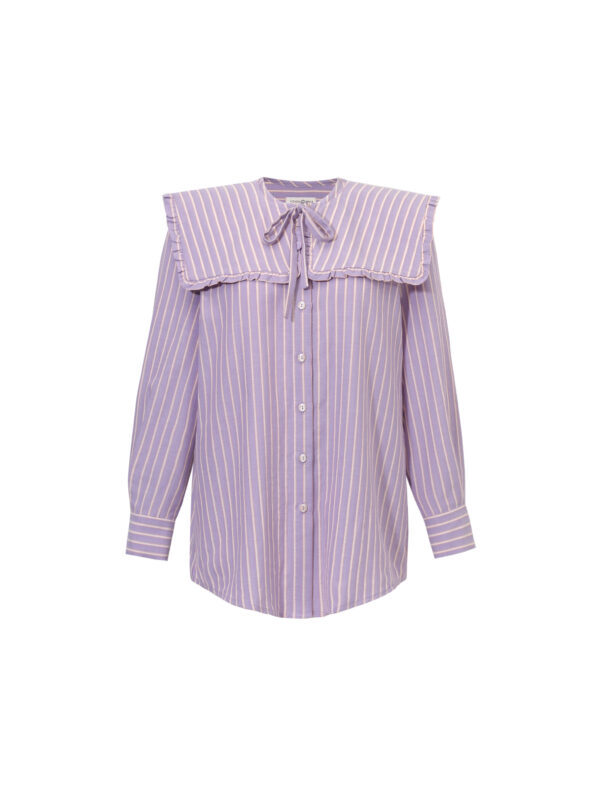 Iris Shirt- fioletowa koszula z ozdobnym kołnierzykiem