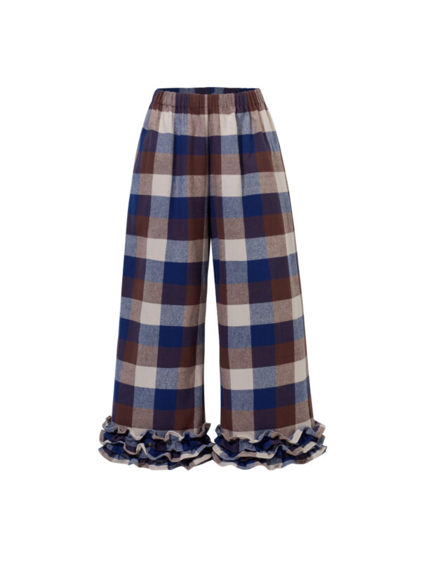 Ruffle Pants- spodnie w kratę z falbanką