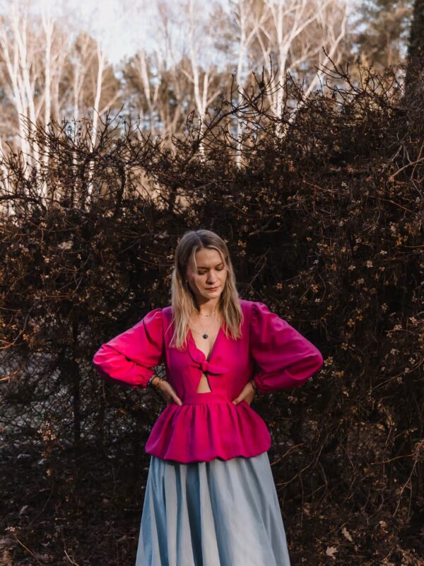 Magenta Blouse- różowa bluzka z baskinką