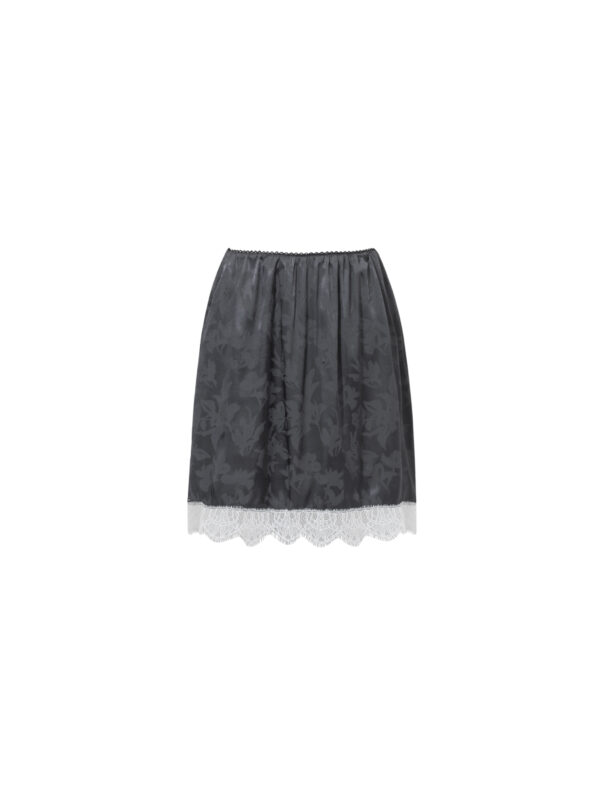 Muse Skirt- ciemna żakardowa spódnica z koronką